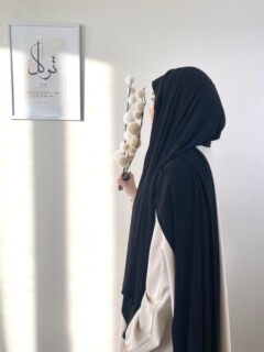 Shawl - جيرسي بريميوم ماكسي بلاك - Hijab