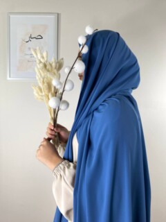 Shawl - Maxi Soie De Medine Azure blue 100357848 - Hijab