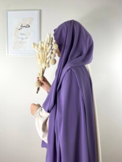 Shawl - حرير المدينة المنورة الأرجواني<br />ماكسي XXL 250/75 سم - Hijab