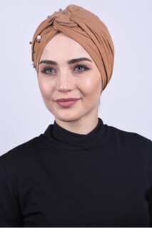 Pearly Wrap Bonnet Tan - 100284965 - Hijab