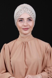 Pearl Stone Bonnet Beige - 100284958 - Hijab