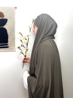 Sandy Premium - رمادي داكن فاخر جيرسي رملي رمادي داكن - Hijab