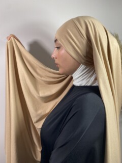 Jersey Premium - البني الفاتح - Hijab