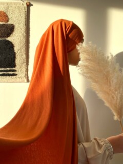 Jersey Premium - Prêt a enfiler - orange claire - Hijab