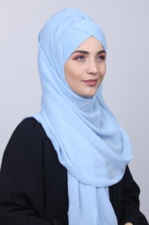 Bonnet Châle Bleu Bébé - 