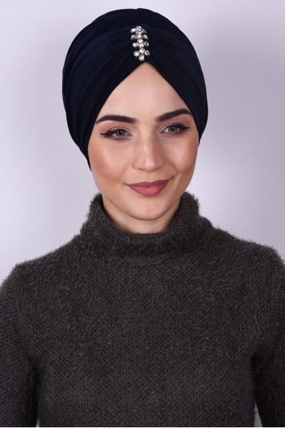 حجر بونيه مطوي أزرق كحلي - 