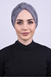 لؤلؤي تويل بونيه رمادي - Hijab
