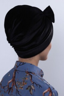 بونيه مخملية باللون الأسود - 