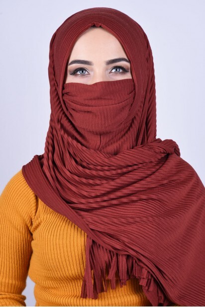 Masked Plisse Shawl - بلاط شال ملثم - Hijab