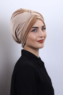 بونيه كاراميل 3 خطوط مخملية - 