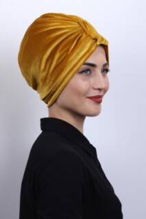 Velvet 3-Stripes Bonnet Mustard Yellow