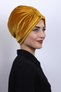 Velvet 3-Stripes Bonnet Mustard Yellow - 100283008 - 