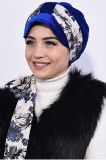 Velvet Scarf Hat Bonnet Sax - 100283111 - 