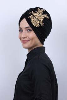 Velours Guipure Vera Bone Noir-Or - 
