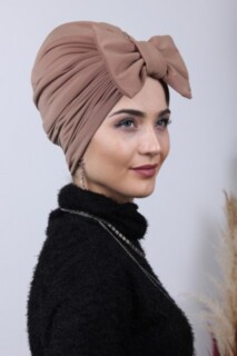 Papyon Model Style - Two Way Bonnet Tan With Filled Bow - 100285049 - Hijab