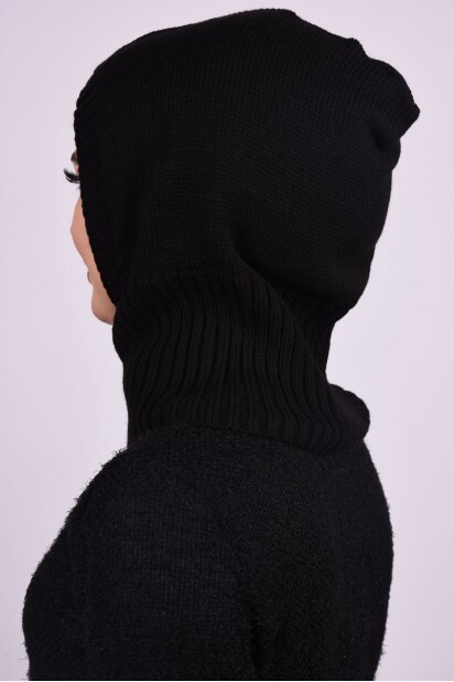 Knitted Wool Beret Black - 100284901 - 