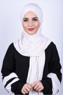 Hijabs Cross Style - Combed Cotton 3-Striped Shawl Ecru - 100285203 - Hijab