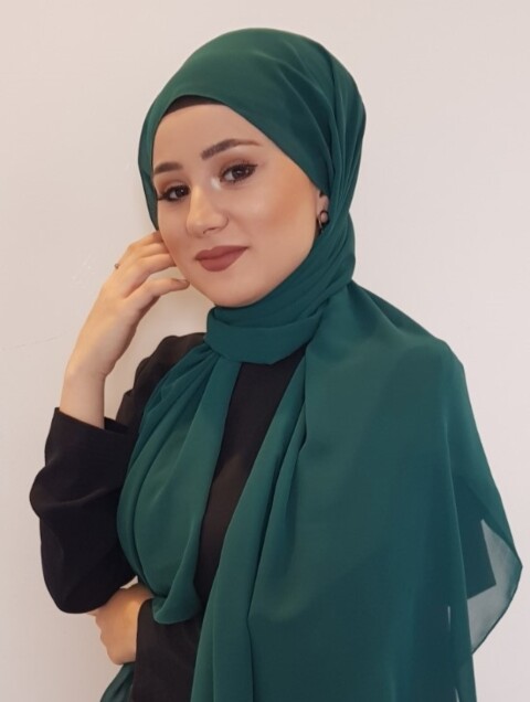 Chiffon Shawl - dark emerald green |code: 13-11 - 100294094 - Hijab