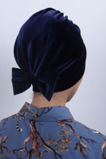 Velours Noeud Os Bleu Marine - 