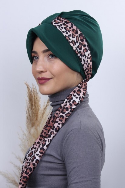 Scarf Hat Cap Emerald Green - 100285005 - 