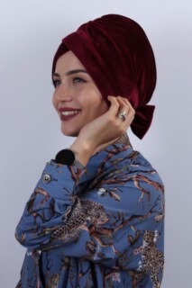 Velours Noeud Os Rouge Bordeaux - 
