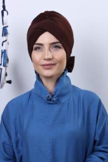 بونيه على الوجهين بفيونكة بني - 