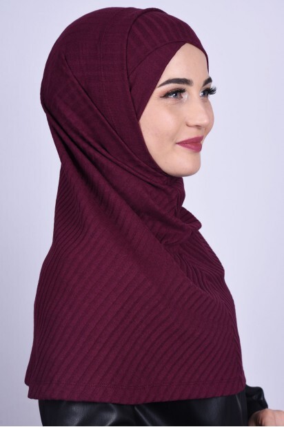 بونيه تريكو حجاب أحمر كلاريت - 
