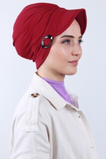 قبعة ملتوية بونيه أحمر - Hijab