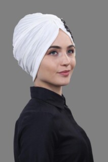 Velvet Guipure Vera Bonnet White-Black - 100283054 - 