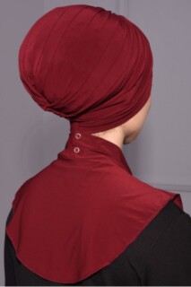 مشبك إغلاق ياقة حجاب أحمر كلاريت - 