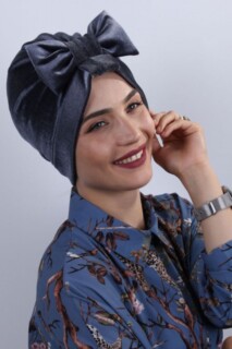 Velours Noeud Os Anthracite - 