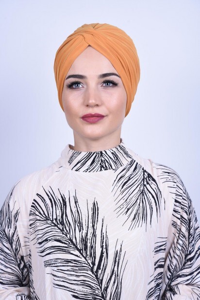 Knot style - فيرا بونيه خارجي أصفر خردل - Hijab