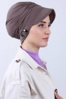 Hat-Cap Style - Buckled Hat Bonnet Mink - 100285197 - Hijab