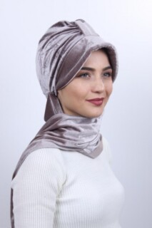Velvet Shawl Hat Bonnet Mink - 100283132 - 