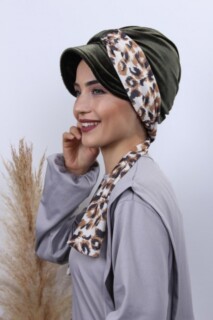 Velvet Scarf Hat Bonnet Khaki