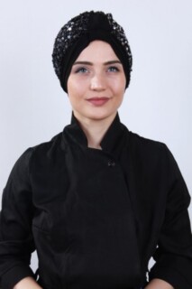 غطاء رايات مزين بالترتر أسود فضي - 