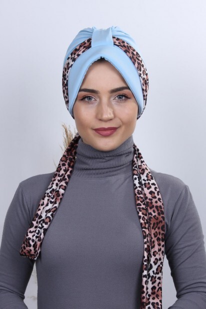 Hat-Cap Style - Scarf Hat Cap Baby Blue - 100284986 - Hijab