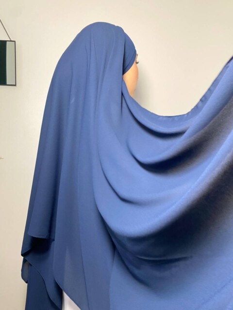 Crepe Premium - كريب بريميوم - أزرق غامق - Hijab
