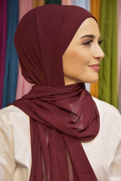 Ready Made Practical Bonnet Shawl Claret Red - 100285524 - 