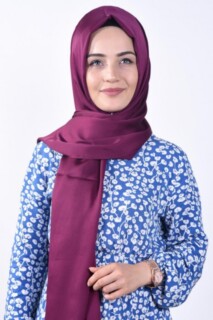 Dubai Silk Shawl - Châle Dubai Soie Gaufre Prune - Hijab