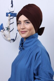 بونيه على الوجهين بفيونكة بني - 