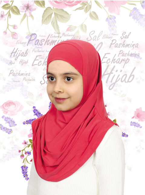 Girls Hijab - أحمر - كود: 78-30 - Hijab