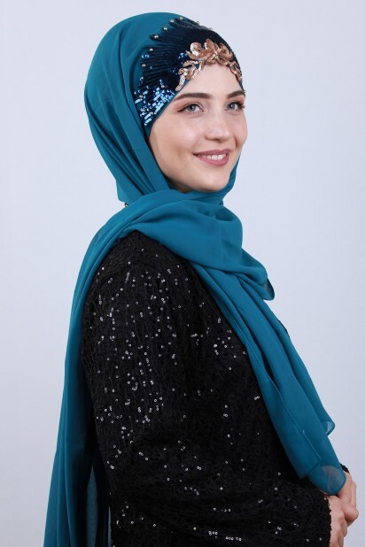 Evening Model - Design Princesse Châle Noir - Hijab