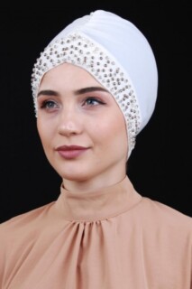 حجر اللؤلؤ بونيه أبيض - 