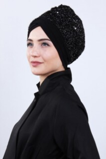غطاء رايات مزين بالترتر أسود - 