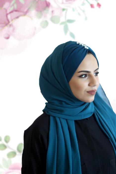 Evening Model - بترولي - كود: 62-02 - Hijab