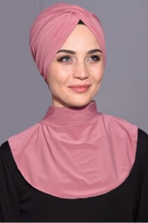 All Occasions Bonnet - Snap Fastener Hijab Collar Dried Rose - 100285599 - Hijab
