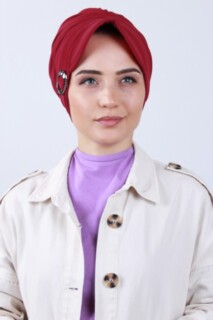 قبعة ملتوية بونيه أحمر - 