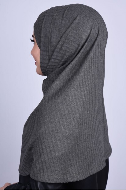 Tricot Bonnet Croisé Hijab Vert Kaki - 