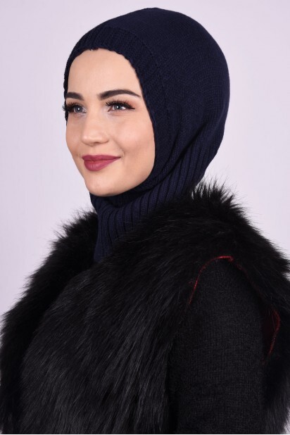 Béret Laine Tricoté Bleu Marine - 